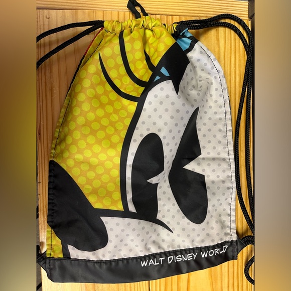 Walt Disney World Parks Mickey and Minnie Mouse Drawstring Cinch Bag Pop Art - Picture 4 of 5
